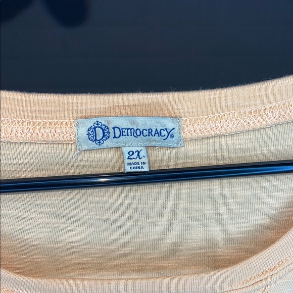 Democracy Mustard Lace-Up Short Sleeve Top - Picture 3 of 5